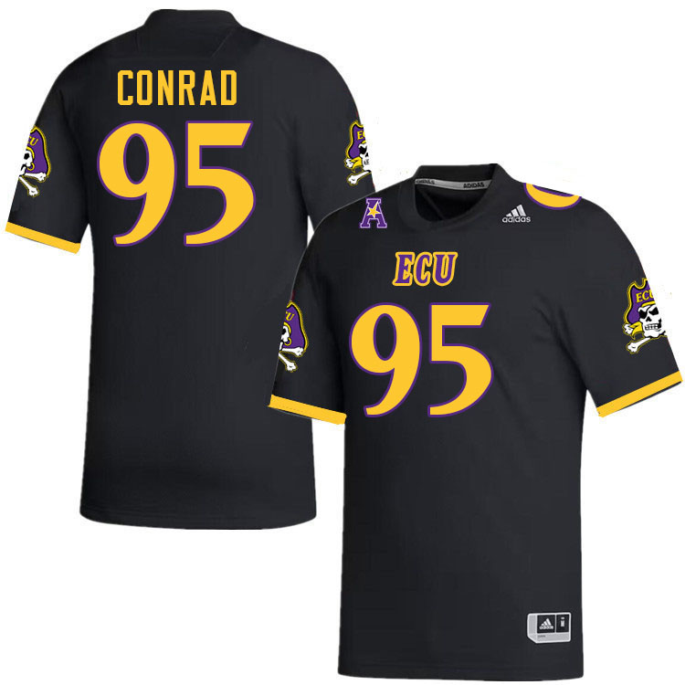 East Carolina Pirates #95 Andrew Conrad College Football Jerseys,Uniforms-Black